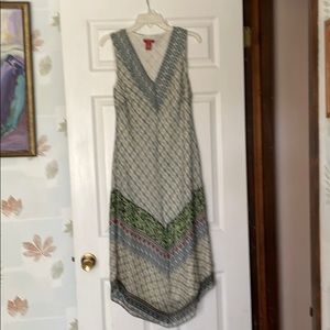 MIDI length sleeveless summer dress